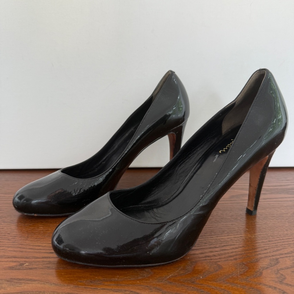 Cole Haan Heels Black Patent Leather Pumps Air Tech Shoes Womens 9B Rounded Toe
